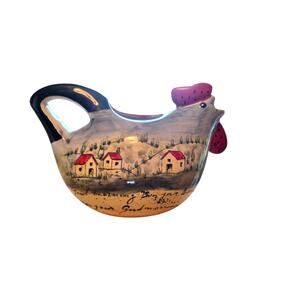 Vintage Maxera Ceramic Rooster  Gravy Bowl Teapot 9"X4.5"